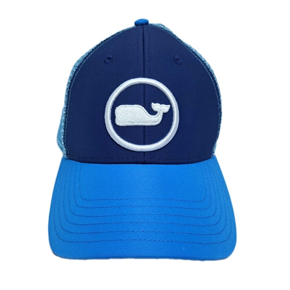Vineyard Vines Hat Cap SnapBack Blue Navy Trucker Mesh Whale Embroidered Mens